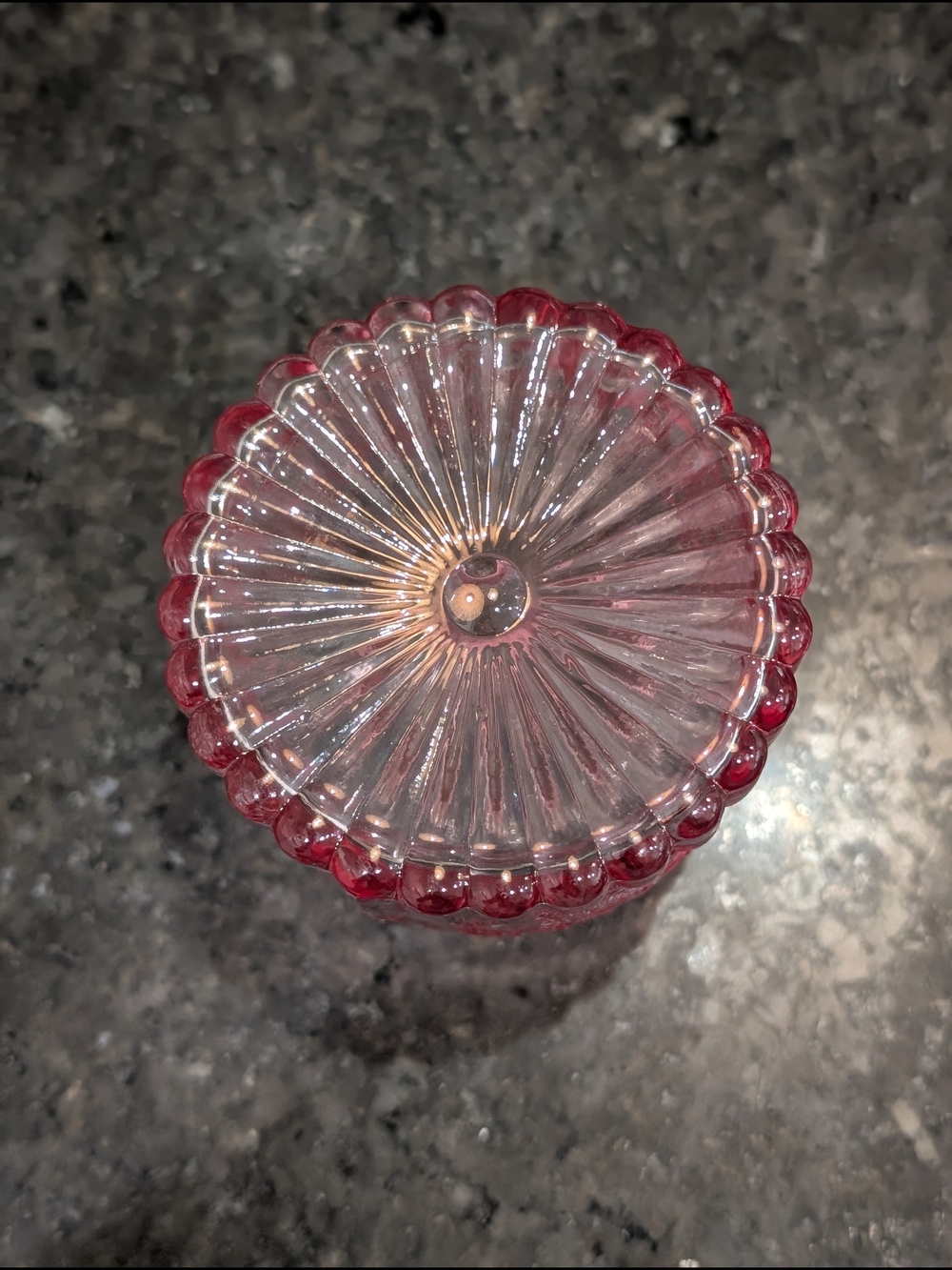 Pink Pressed Glass Decorative Vase - Picture 3 of 4